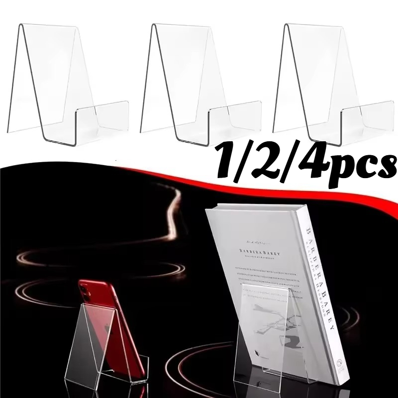 1/2/4Pcs Clear Acrylic Book Di - огляд і ціна Clear Acrylic Book Stand Holder